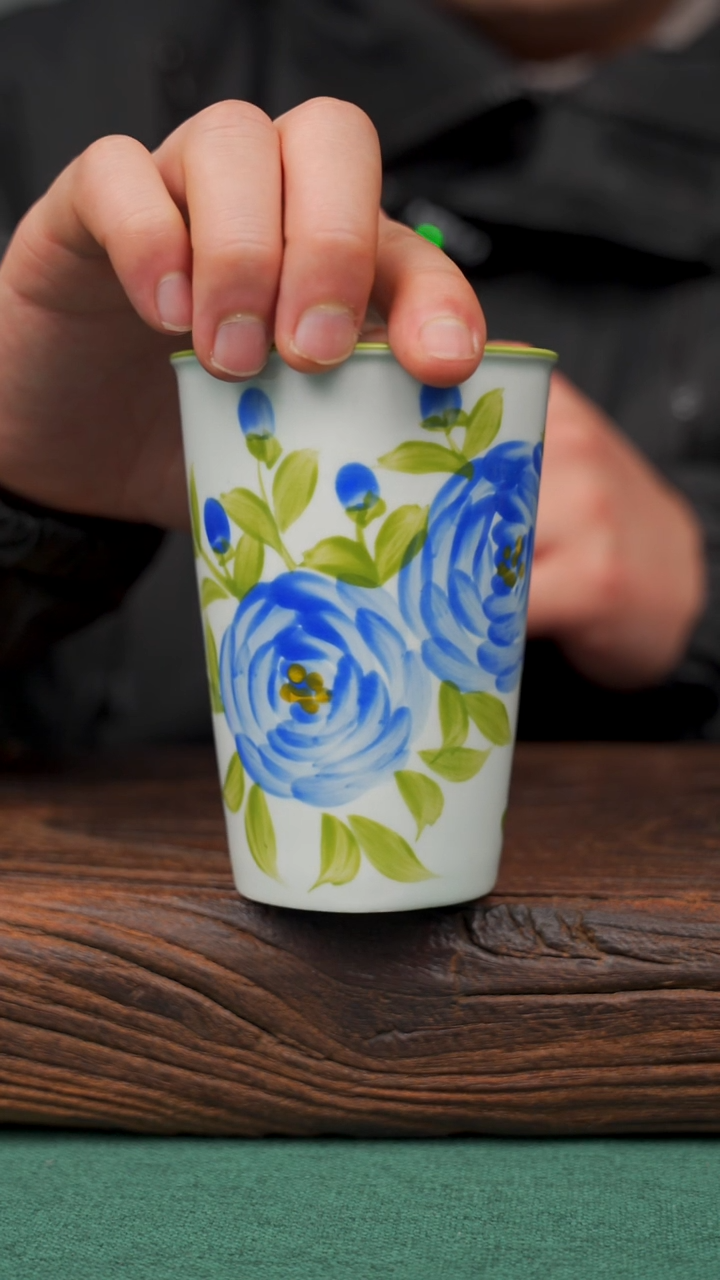 【闪购商品】瓷片106寻一缕瓷香杯釉下手工手绘瓷器