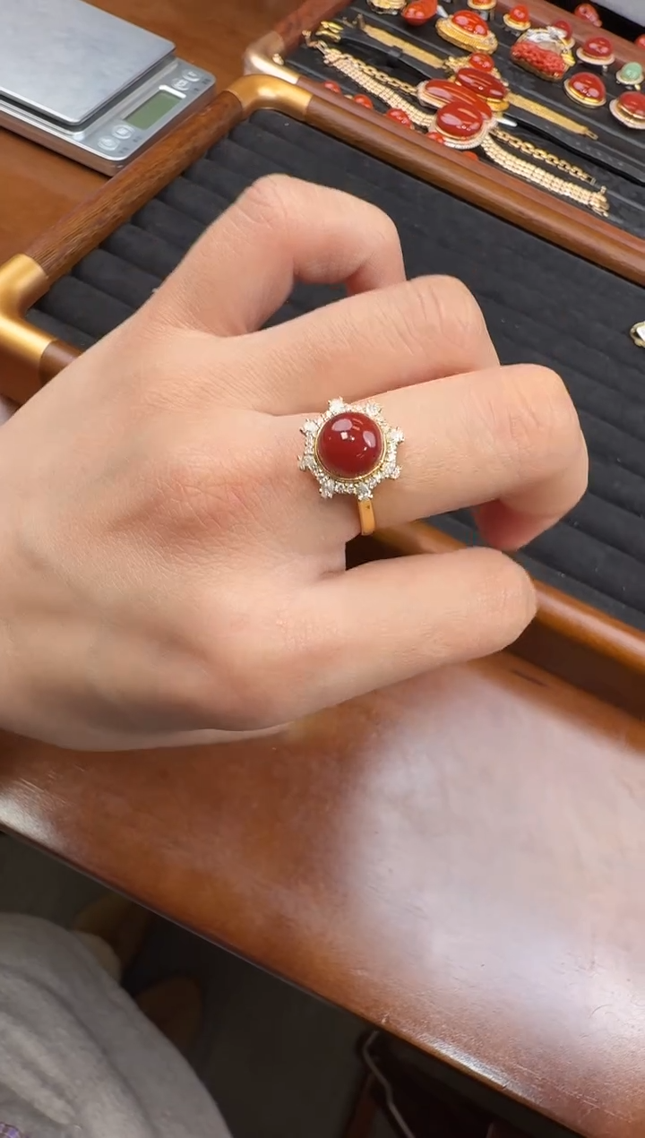 颈饰18K金镶嵌南红玛瑙45-541-12.29多样性拍一发一