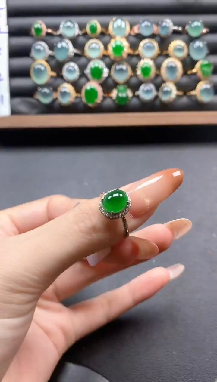 银S925镶嵌戒指翡翠51151