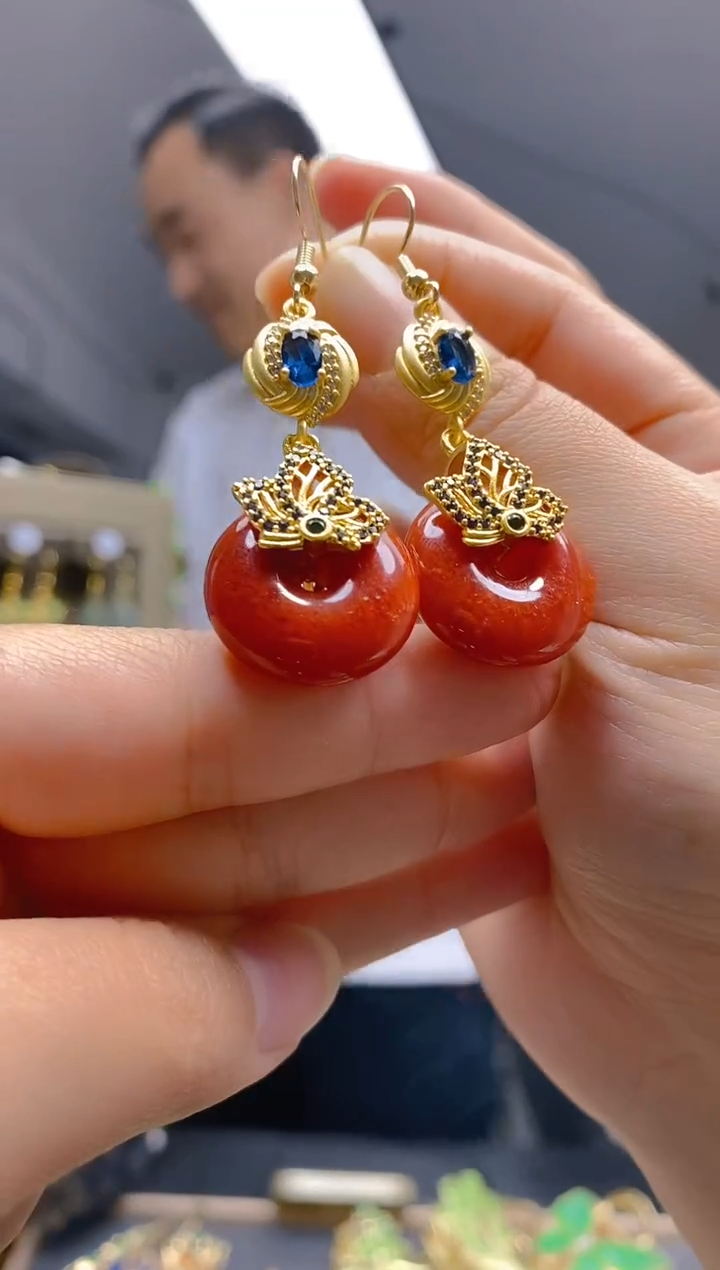 【闪购商品】翡翠耳饰合金092翡翠耳钩