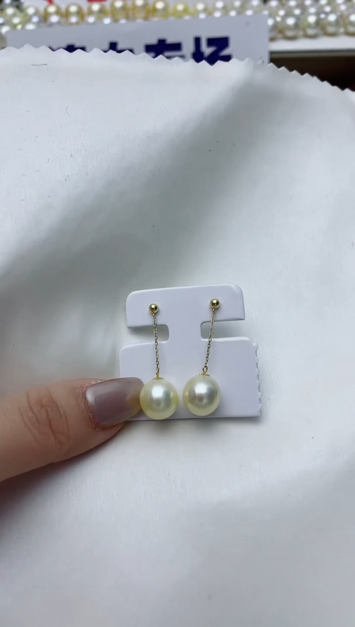 【闪购商品】海水珍珠耳饰18K金镶嵌A129
