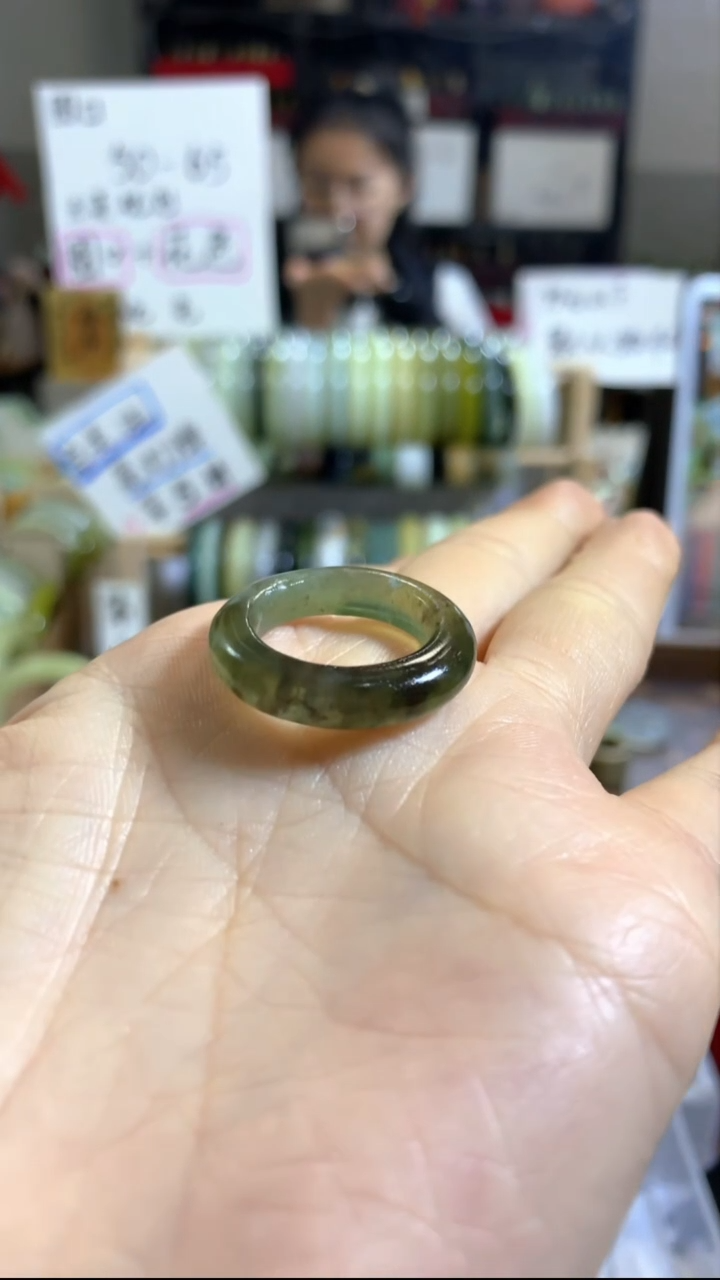 未镶嵌岫玉戒指78