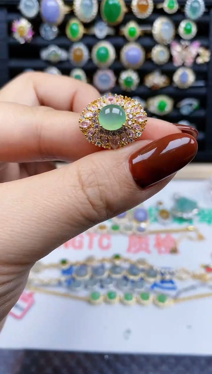 银S925镶嵌戒指翡翠25