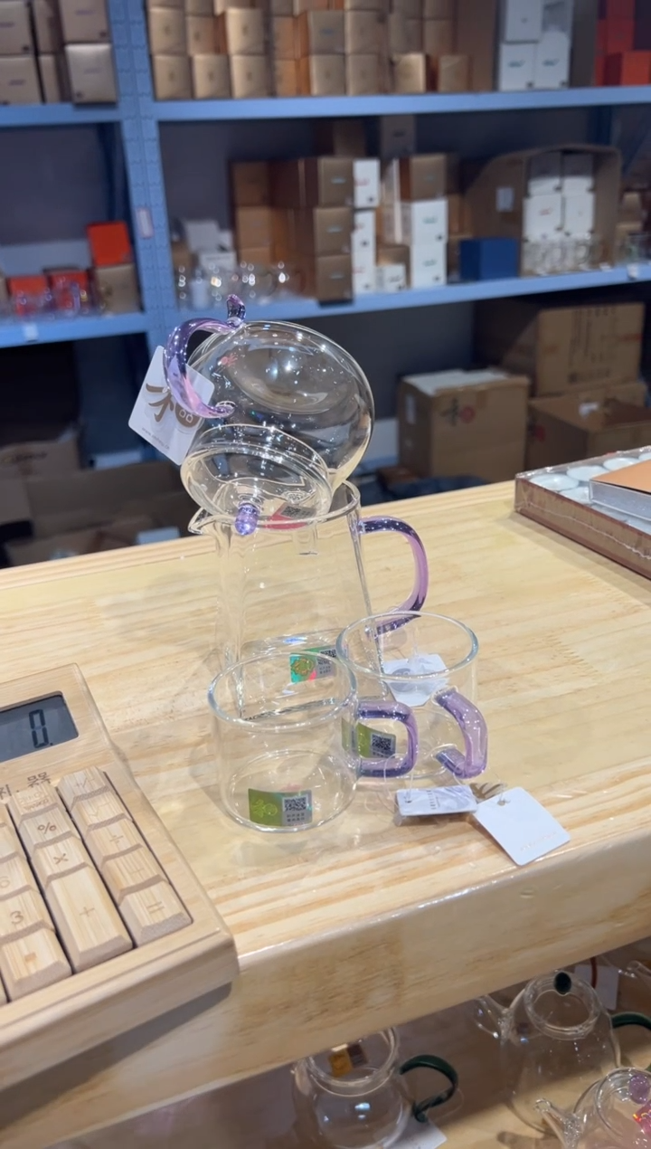 禾器-青云壶 浅紫+瀚然浅紫+清禾杯两只