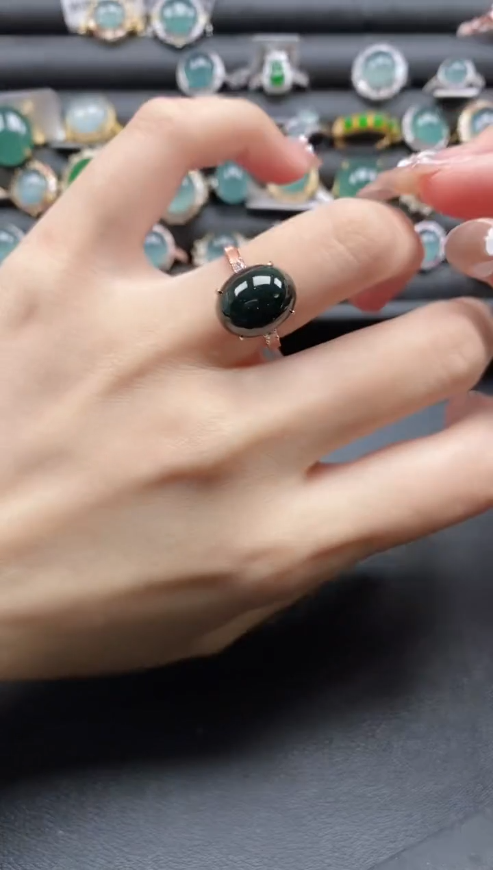 【闪购商品】翡翠戒指银S925镶嵌11111