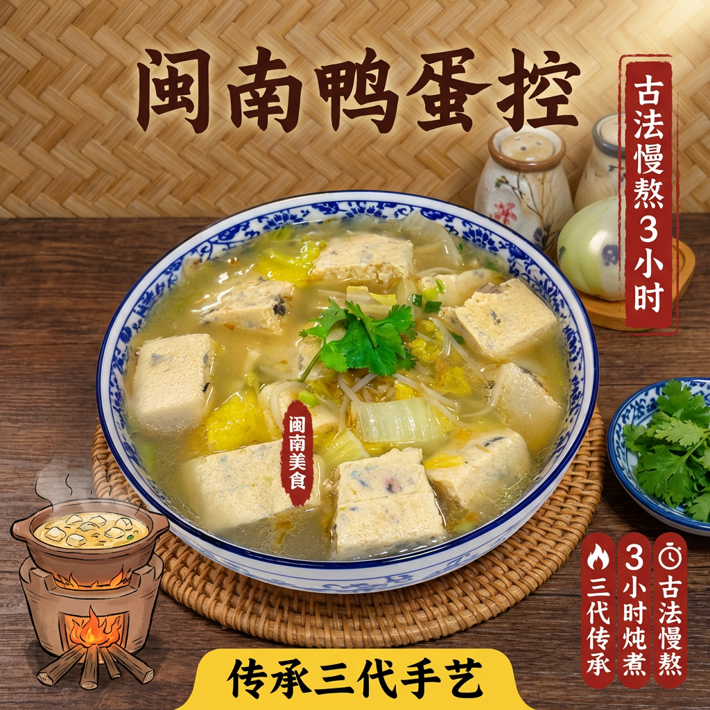 闽南鸭蛋羹鸭蛋干贝猪肉虾干香菇鸭蛋控汤鲜味美煲汤香煎懒人早餐商品图
