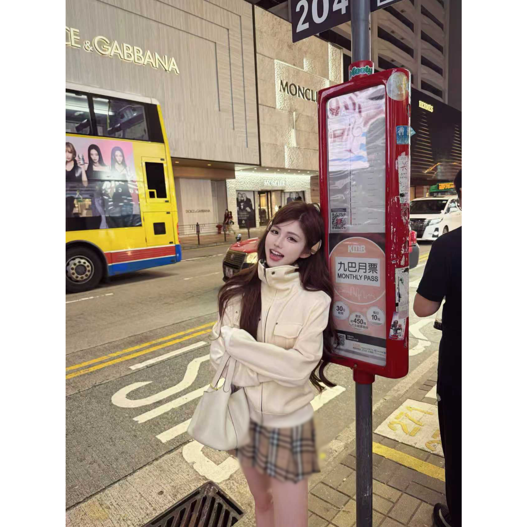 【格纹旧刊】韩系学院拉链开衫格子裙裤新款洋气休闲卫衣套装-5101