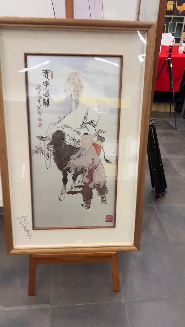 版画老子出关 纯银版画 亲签版