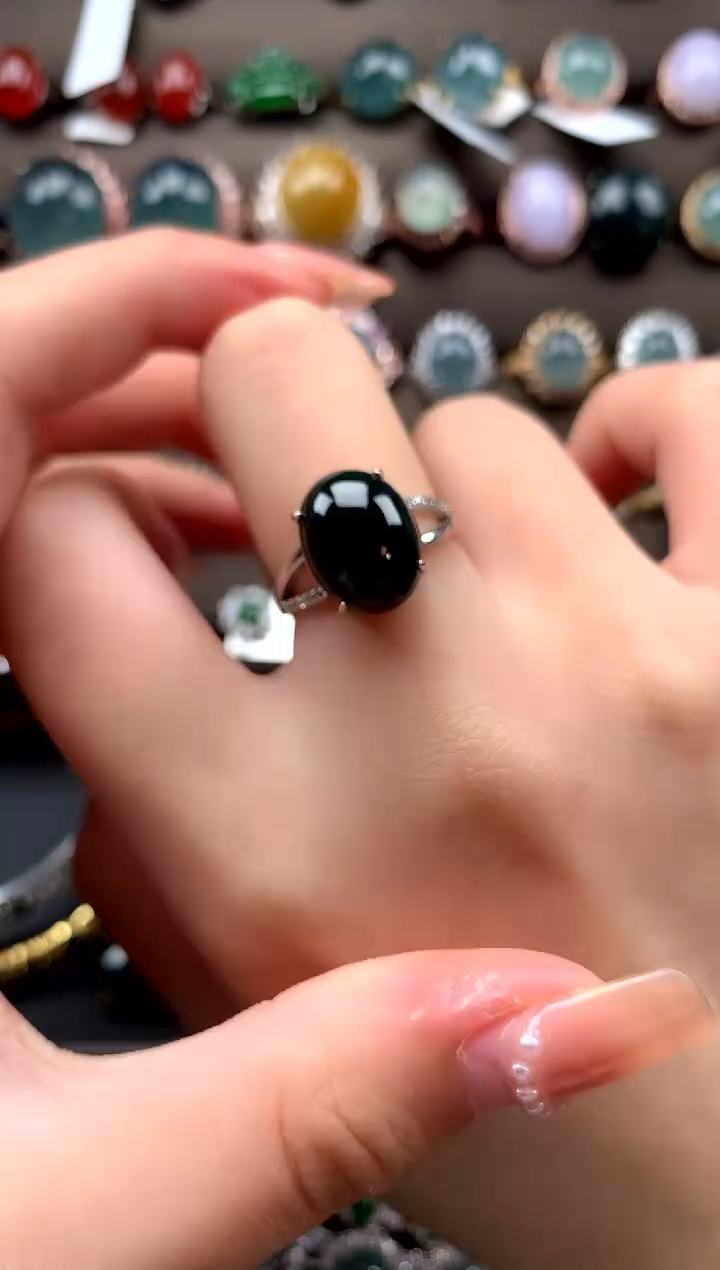 【闪购商品】翡翠戒指银S925镶嵌51241241