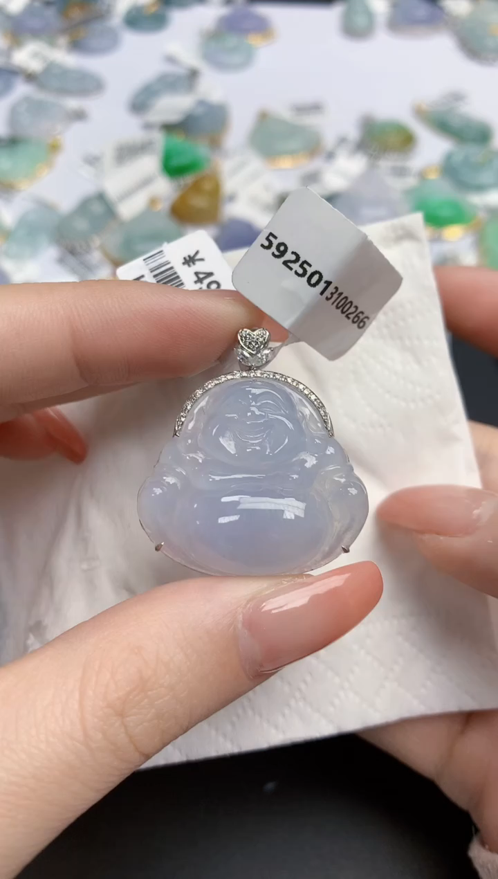 【闪购商品】翡翠颈饰18K金镶嵌天然缅甸翡翠A货