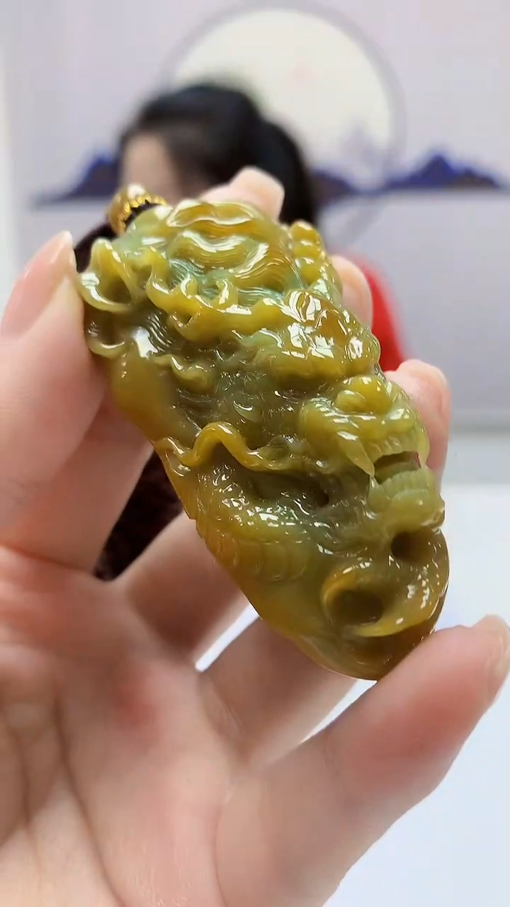 【闪购商品】定制翡翠未镶嵌4902ms-毛货120龙牌