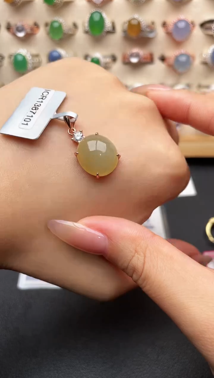 吊坠(不含链)银S925镶嵌翡翠一物一证一礼盒