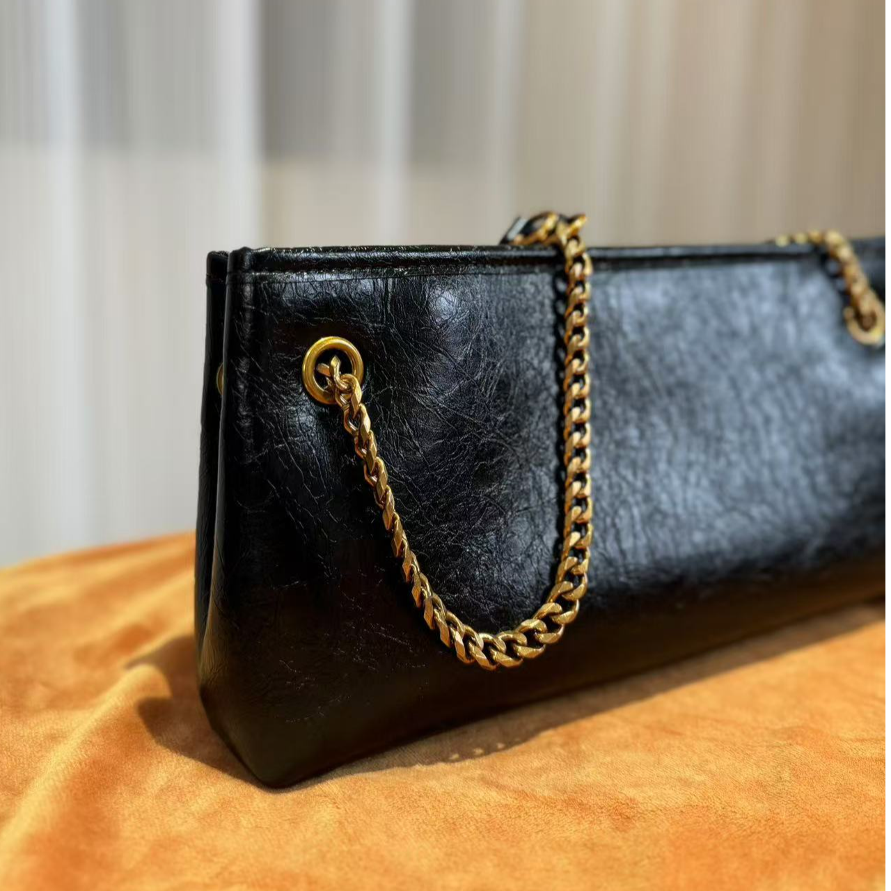 HIRMRIS手工真皮包550733-黑 腋下林黑色  长林