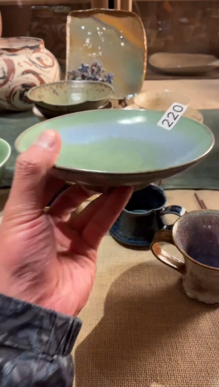 瓷片董****ʸ220远山高足茶点盘1个