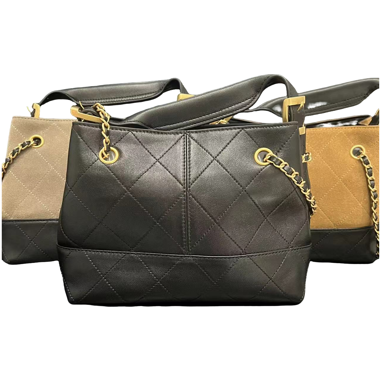 COCO DICV2025新款高端时尚女包 双拼 黑棕配黑灰配黑色23cm80786