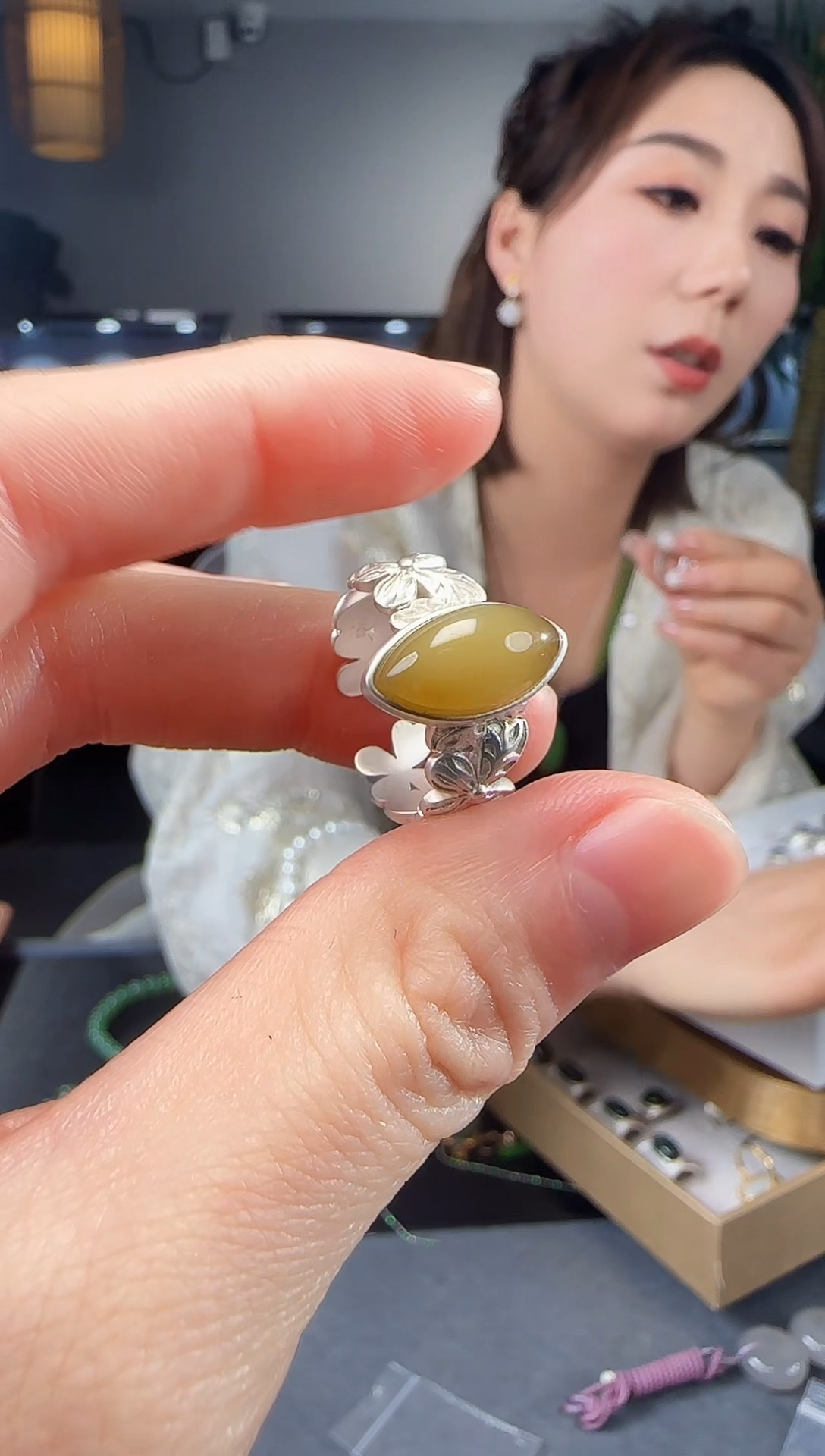 【闪购商品】和田玉戒指银S925镶嵌2