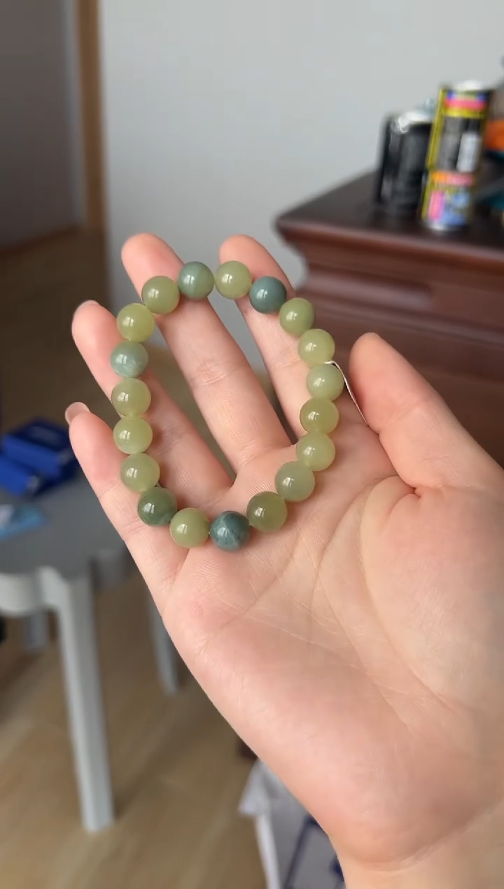 【闪购商品】和田玉手串未镶嵌蓝皮黄口单圈