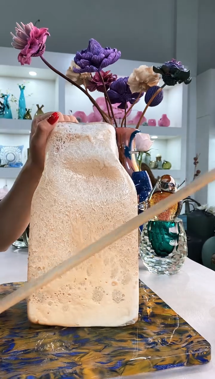 慕忆家手作琉璃花瓶微瑕