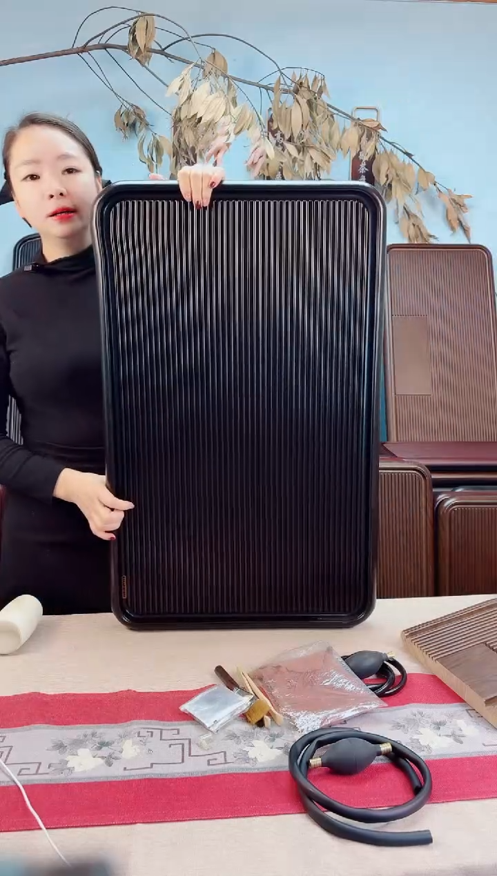 千川黑色茶盘80*50*5