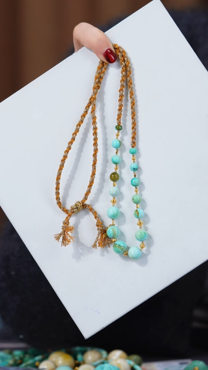 【闪购商品】绿松石项链18K金镶嵌1