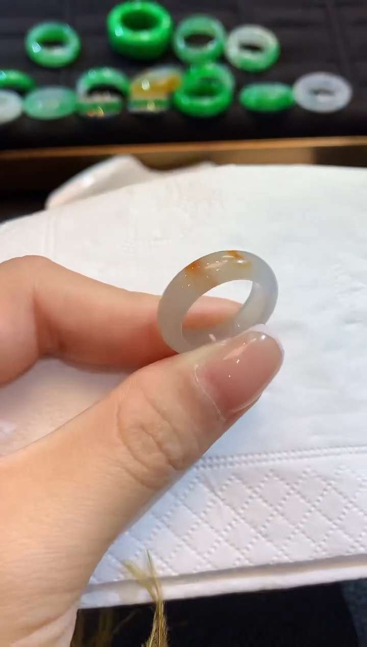 未镶嵌戒圈翡翠D28 8-10#圈口