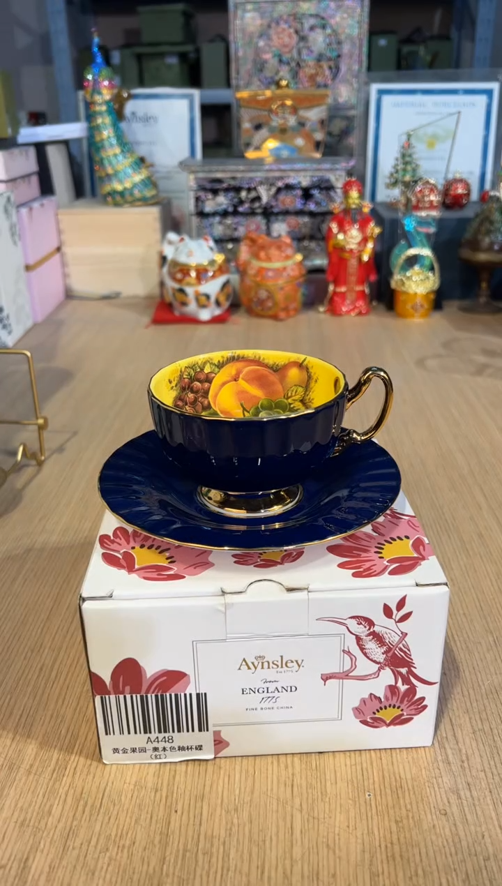 【闪购商品】杯181黄金果园大杯碟-钴蓝