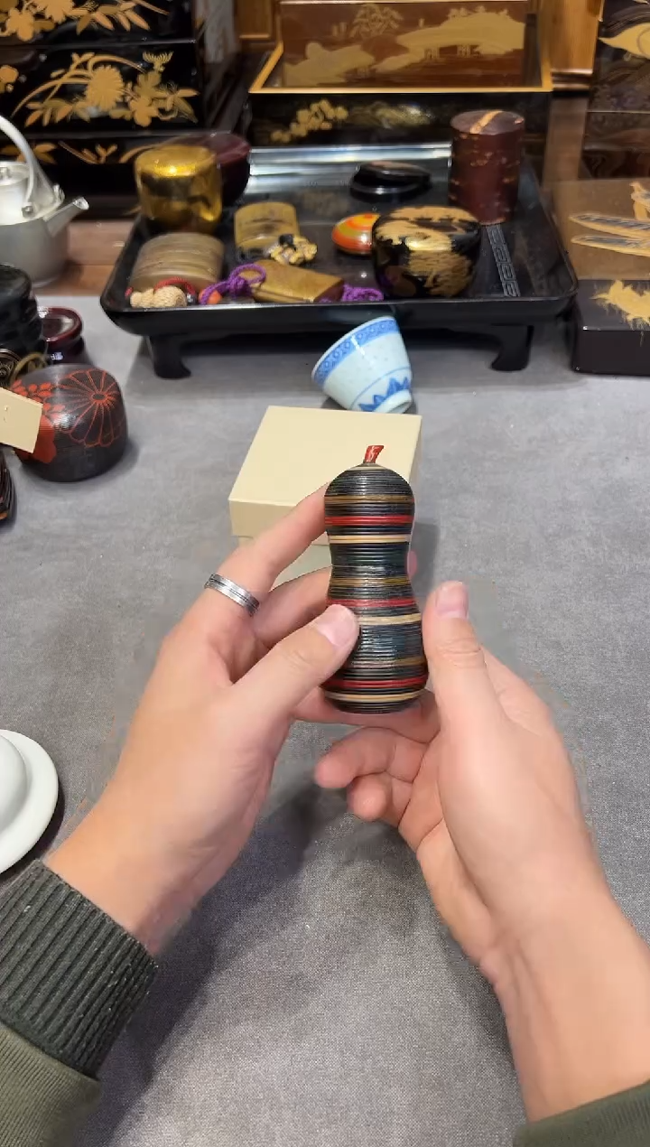 独乐 牙签筒 大漆漆器大漆漆器