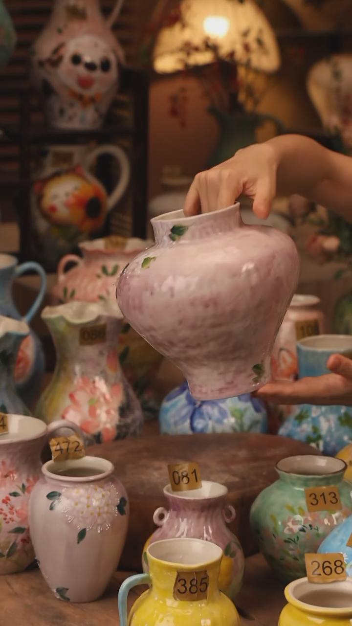 陶瓷523景德镇设计师手作花器摆件侘寂风