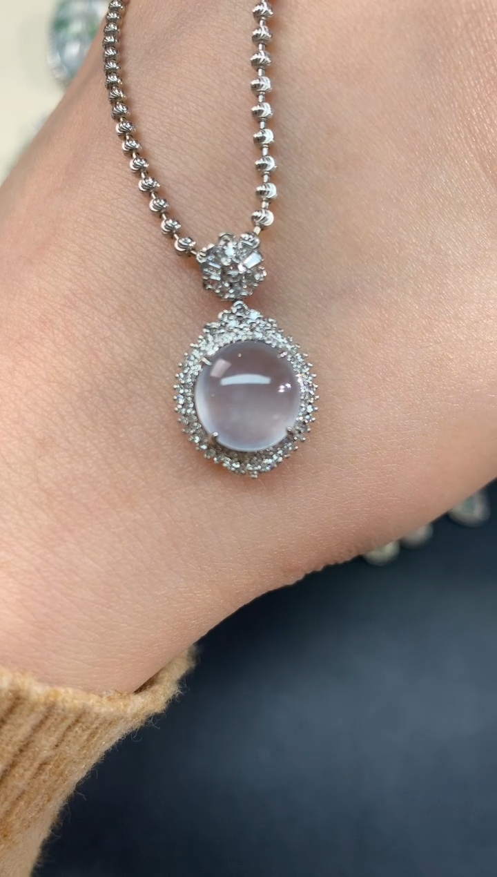 【闪购商品】翡翠吊坠(不含链)18K金镶嵌A71|5800