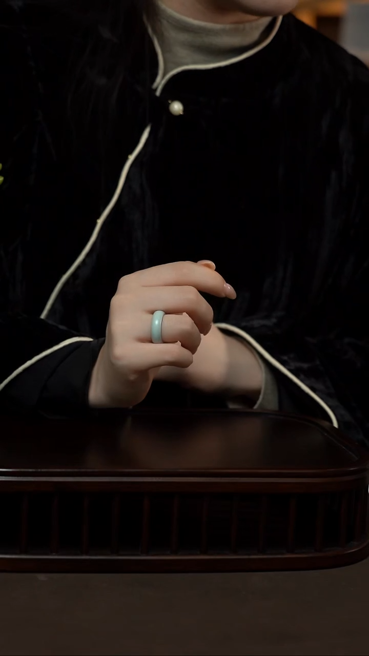 摆件汝窑素戒圈15.5mm/17.5mm/20mm备注发