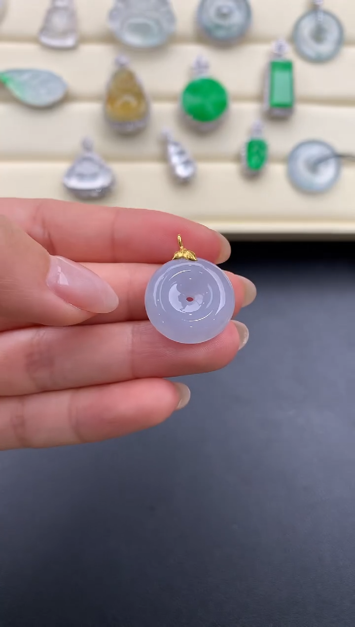 【闪购商品】翡翠颈饰18K金镶嵌X414    