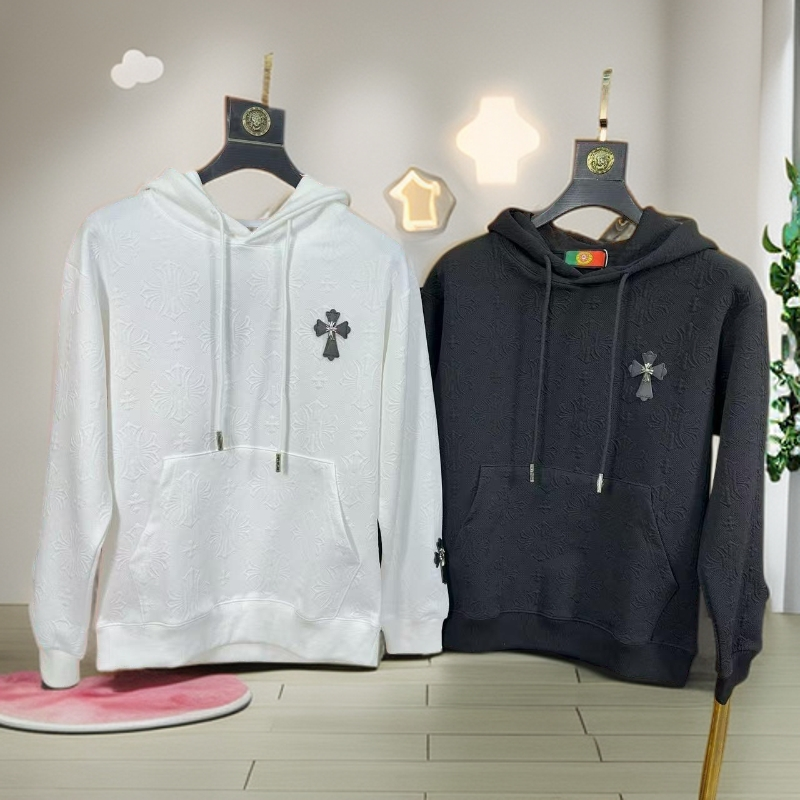 BW 秋冬长袖卫衣男轻奢潮牌压花连帽上衣帅气休闲打底衫F561-EY