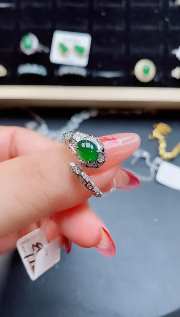 【闪购商品】翡翠戒指银S925镶嵌508500