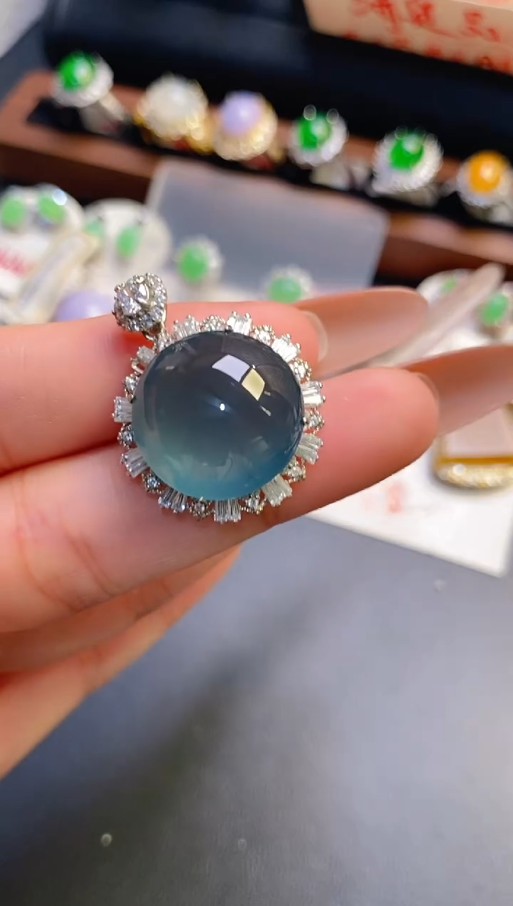 银S925镶嵌戒指翡翠天然
