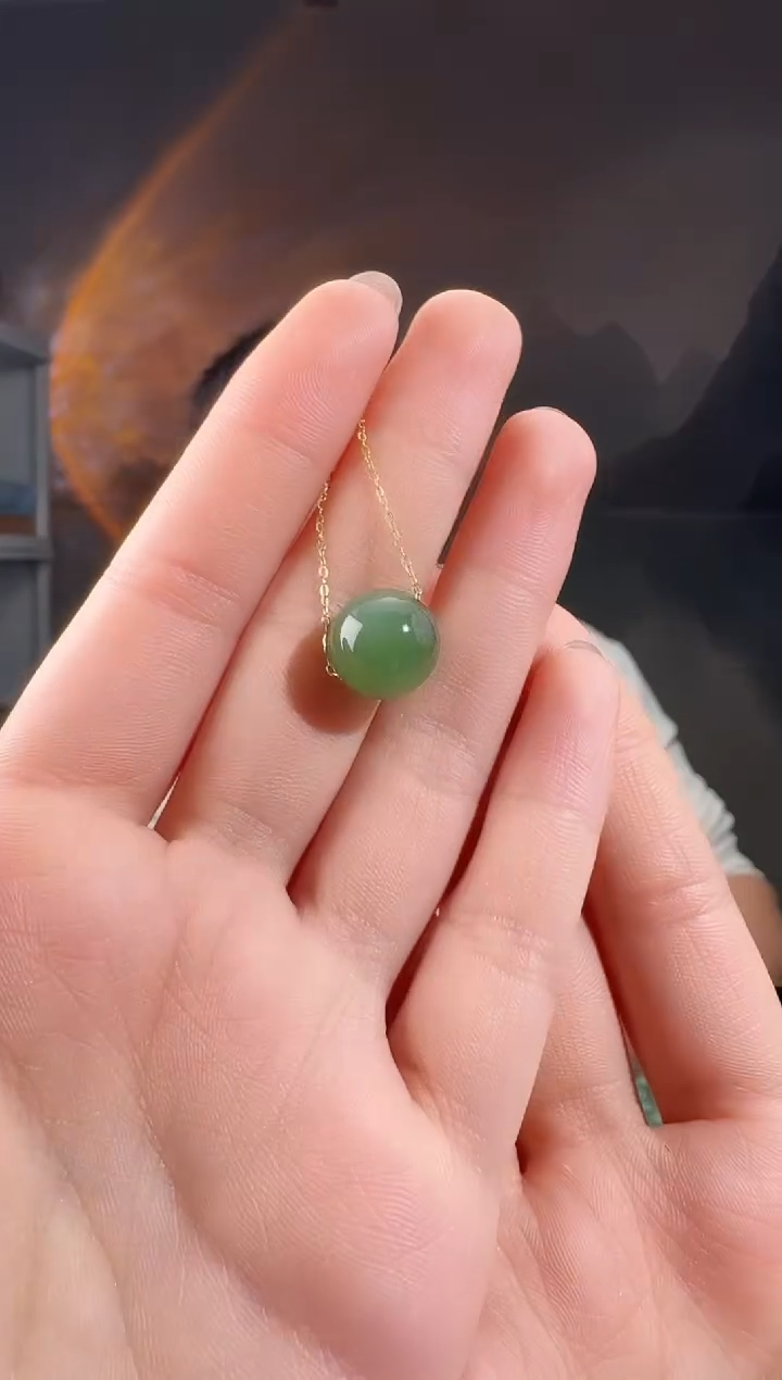 颈饰未镶嵌和田玉转运珠赠链