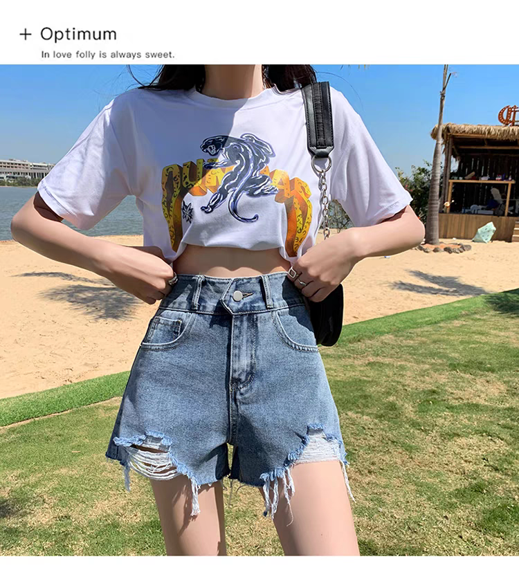 短裤高腰夏季牛仔高腰小个子短裤韩版百搭裤子（非主图）