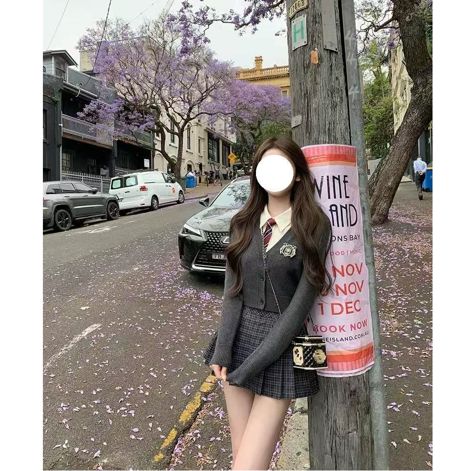 【藤校学妹】韩系三色英伦学院风套装纯欲甜辣手工刺绣徽章JK制服女