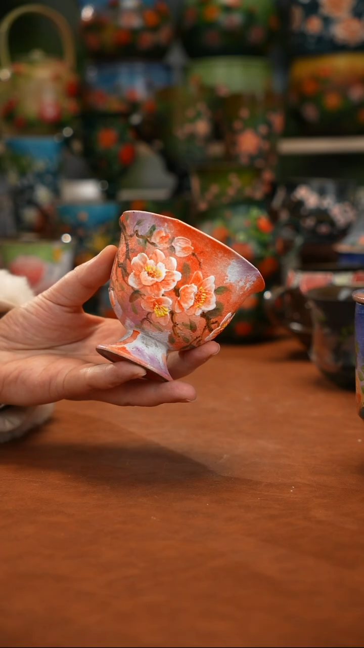 紫砂油画釉下彩手绘