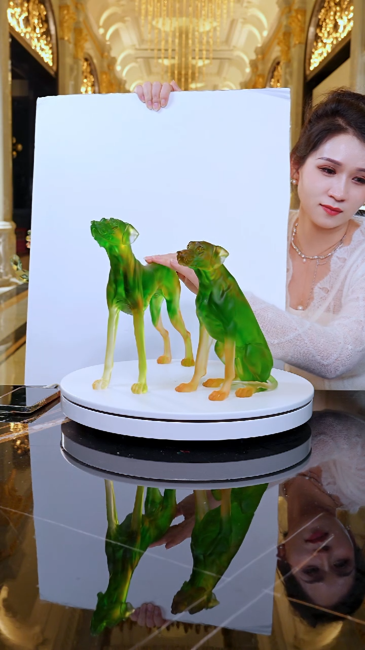 手工艺品琉璃AJ1212289+AJ1212290大丹犬