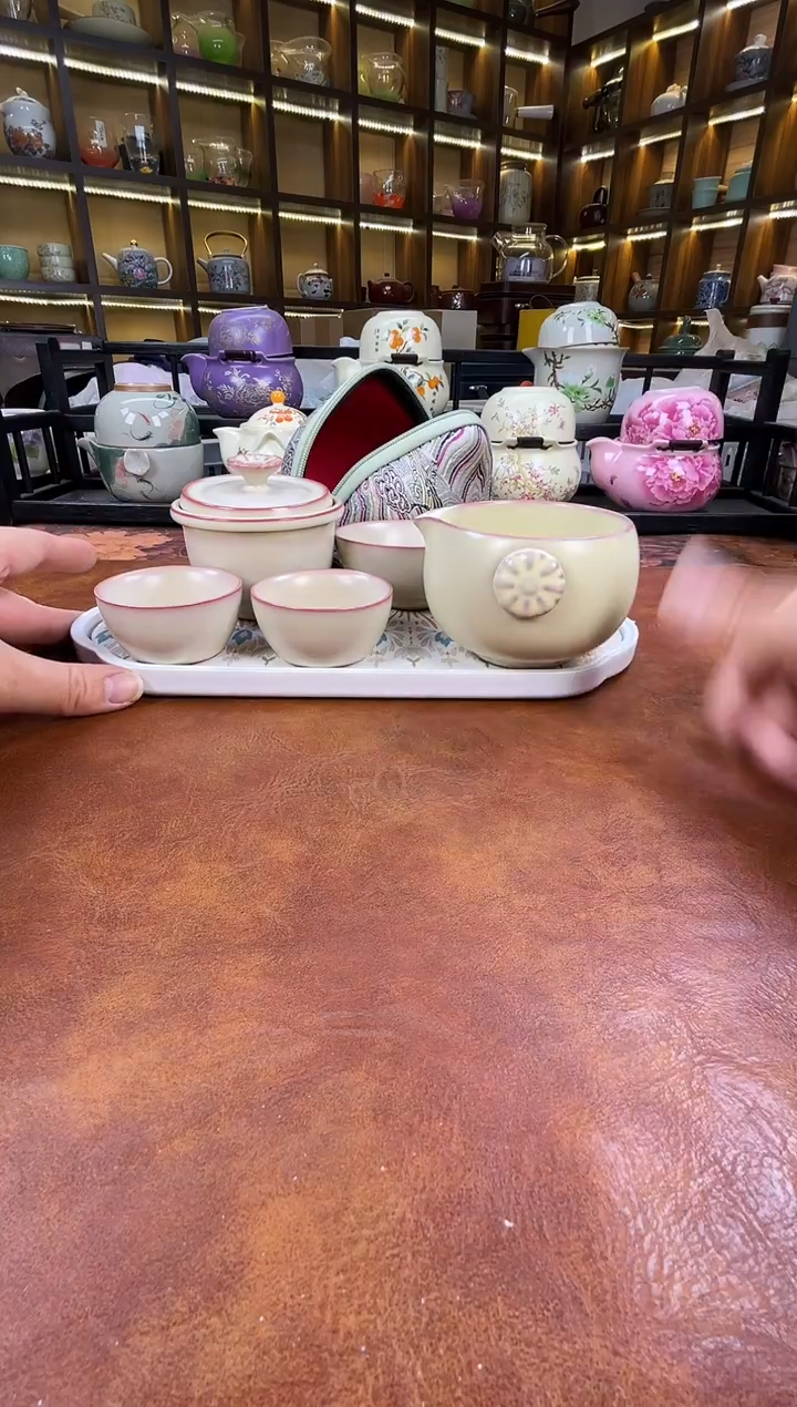 .古道源猪油冻旅行+金银错茶盘