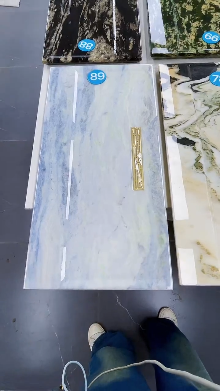 大理石80*40cm蓝水晶茶盘