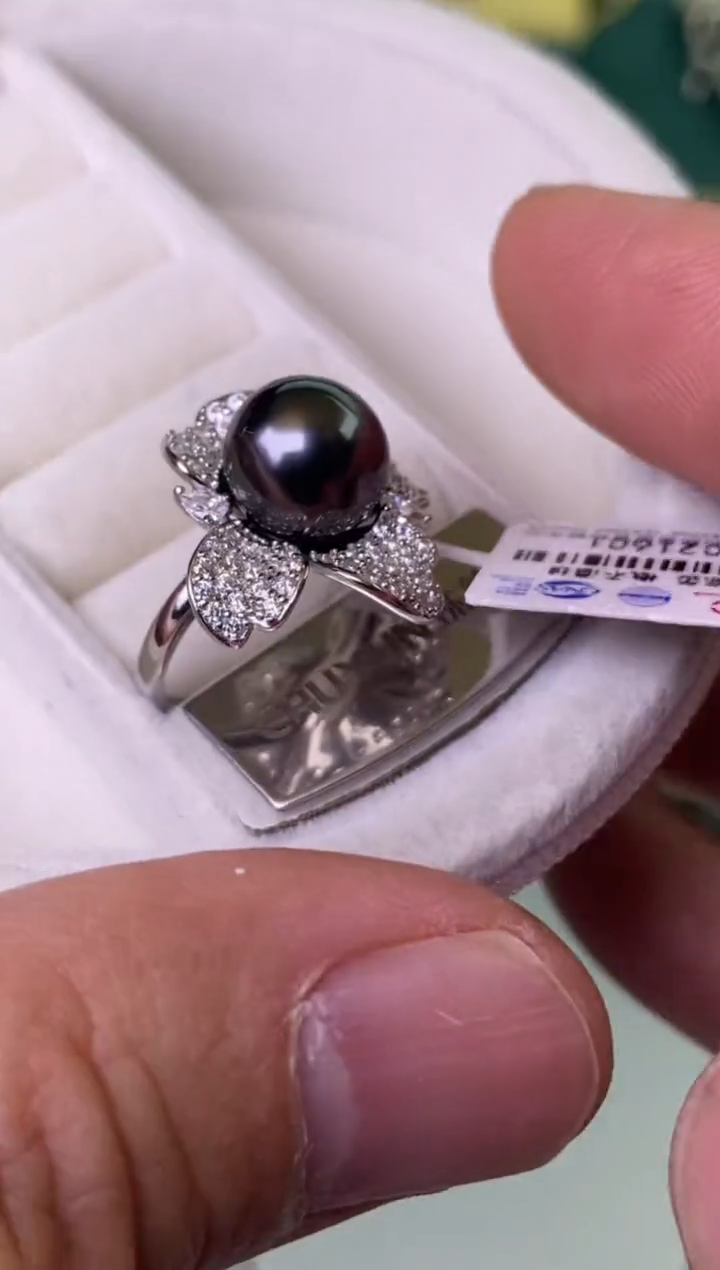 【闪购商品】海水珍珠戒指银S925镶嵌10-11