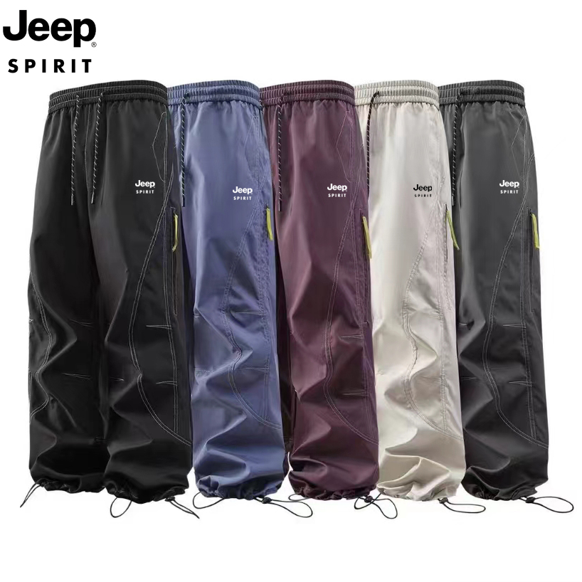 JEEPSPIRIT冲锋裤男女2025款秋季速干登山伞兵潮牌运动工装裤子-T