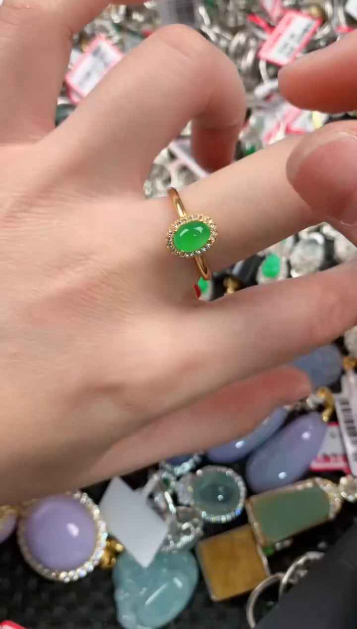 银S925镶嵌戒指翡翠444    5