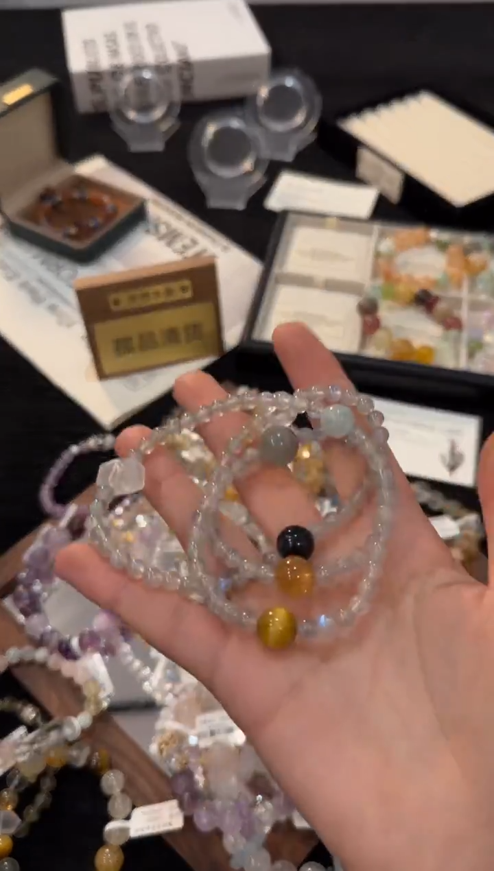 合金手链水晶灰月光三圈x2484