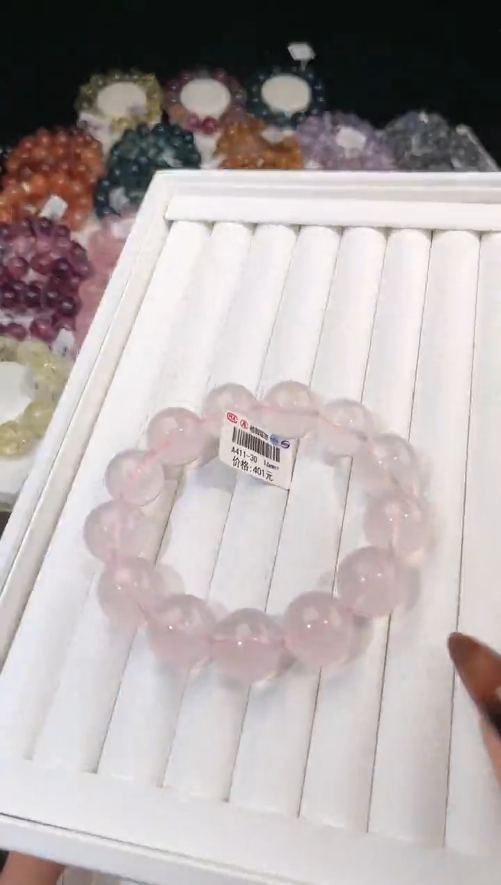 【闪购商品】水晶手链未镶嵌多样性发一莫粉16mm