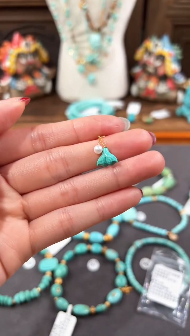 【闪购商品】绿松石提溜18K金镶嵌绿松石提溜