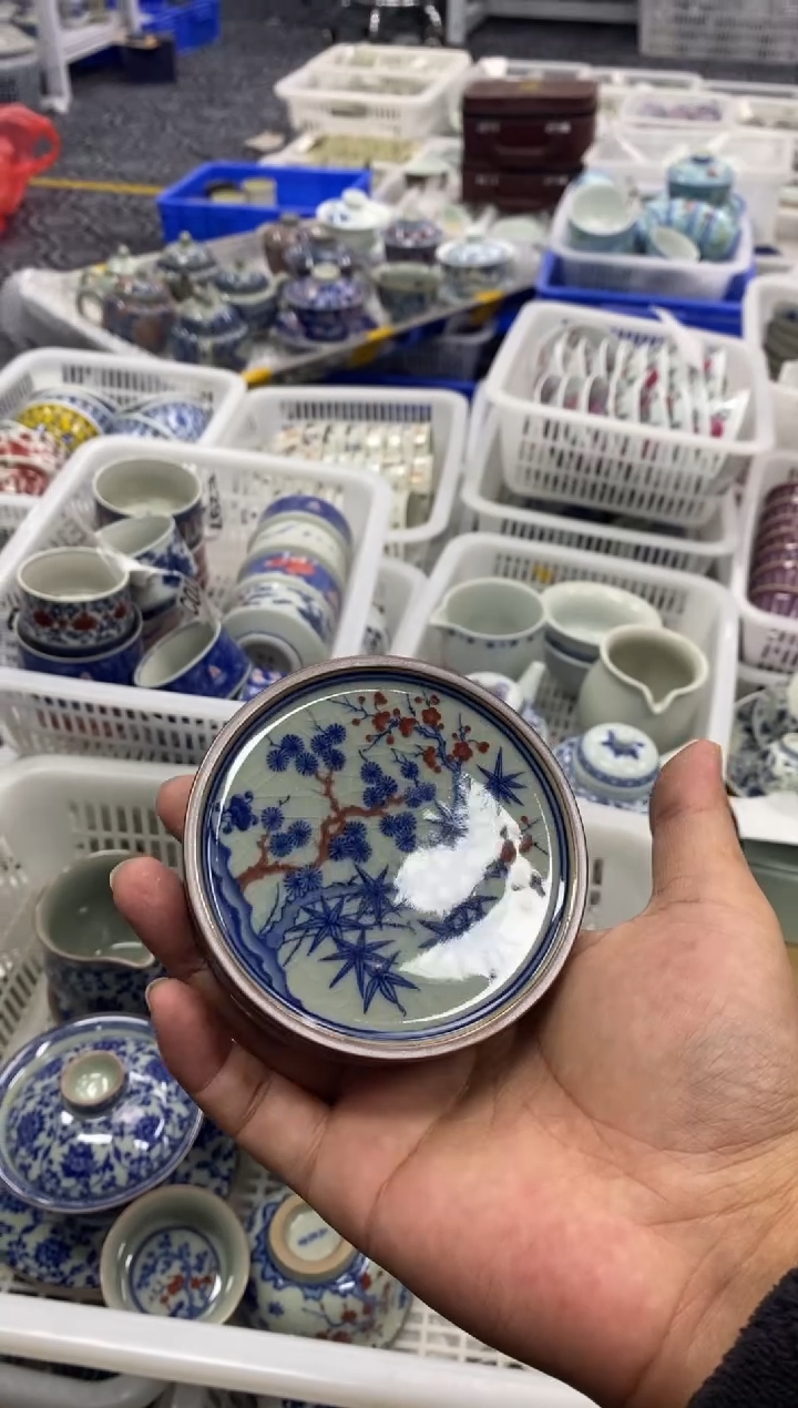 摆件陶景德陶瓷茶具盖置