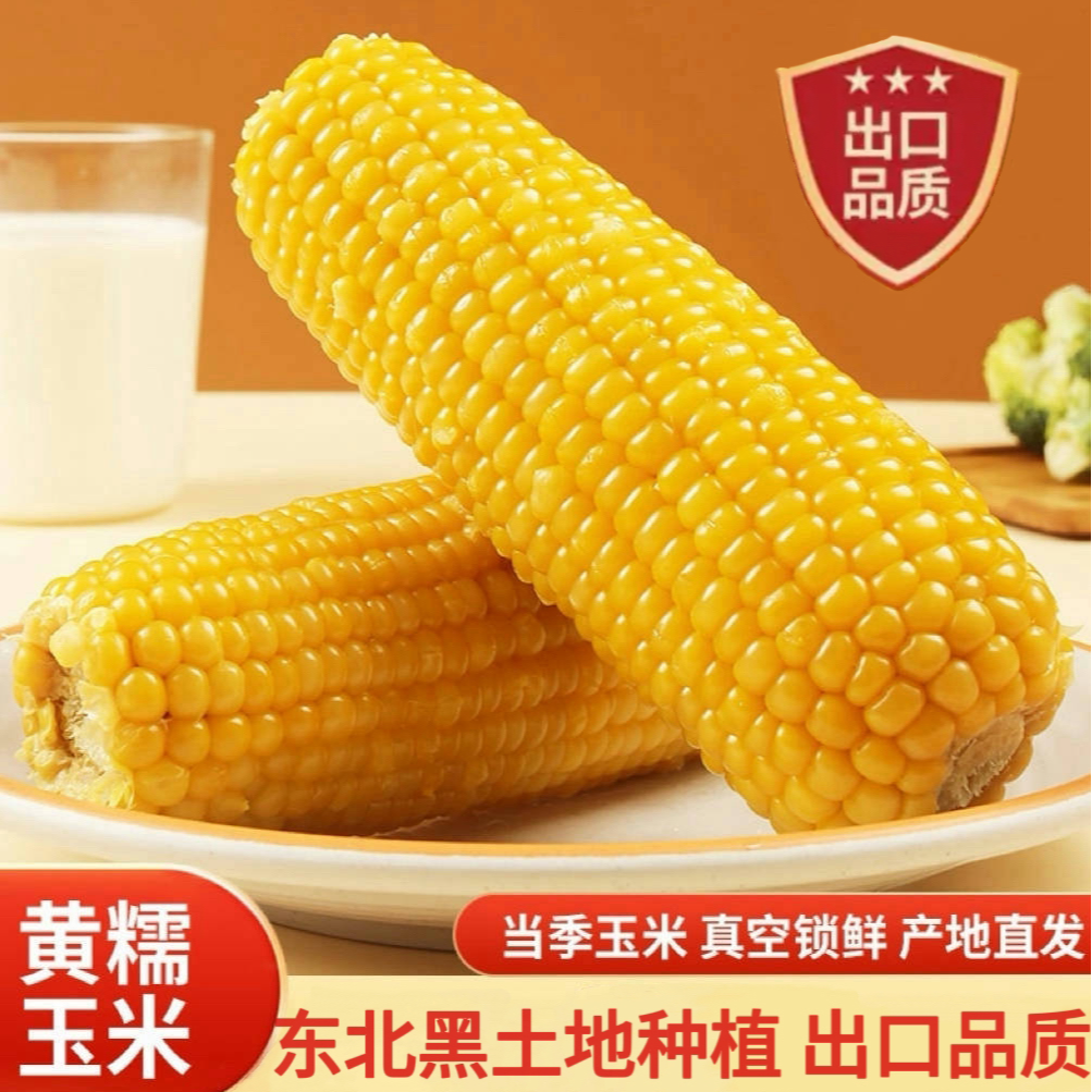 恋糯东北黄甜糯玉米低脂新鲜黄甜糯代餐玉米棒铝箔包装东北黑龙江商品图