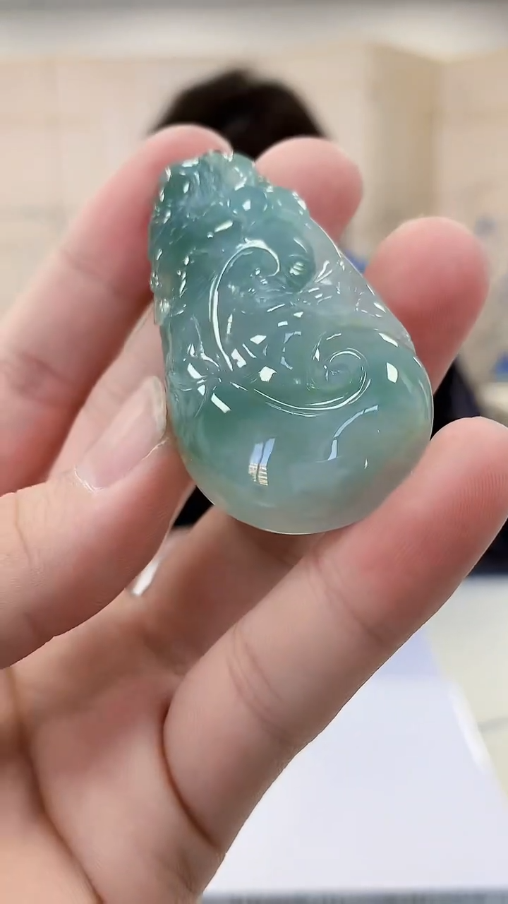 【闪购商品】定制翡翠未镶嵌 4829bb-毛货挂件82